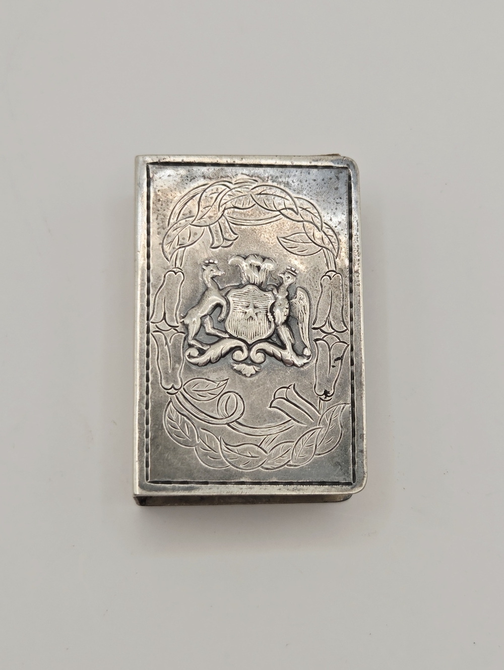 Vtg Silver 900 Fine Pictorial Everyday Life Match Holder With Vintage Matches - Picture 2 of 15